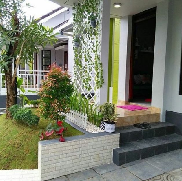 Desain rumah teras depan terbaru