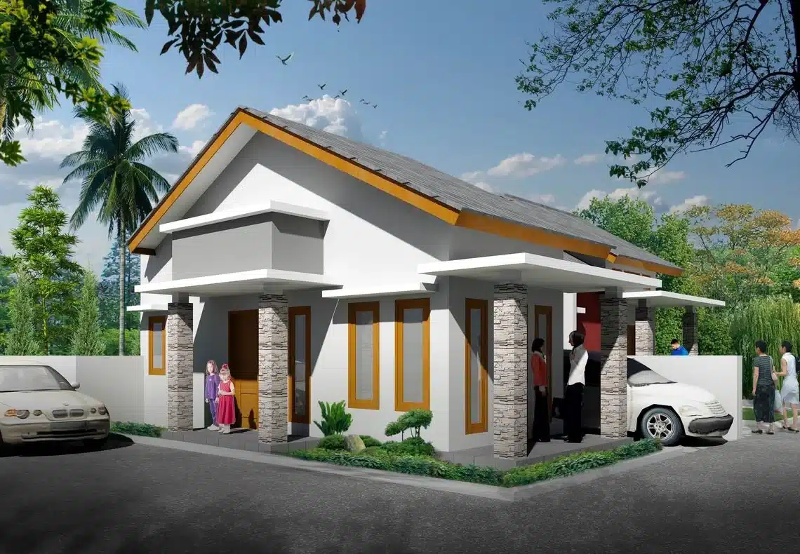 Denah Rumah Dua Muka Depan dan Samping yang Efisien dan Nyaman